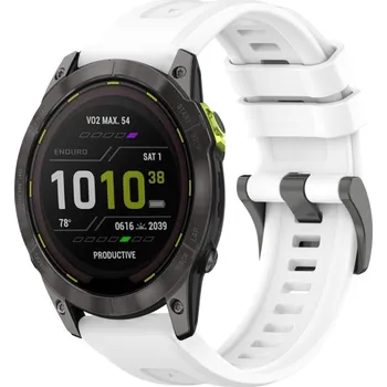 VSECHNONAMOBIL 87387 SILICONE Vyměnitelný řemínek pro Garmin Enduro 3 bílý