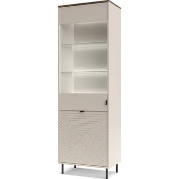 Knihovna Vitrína 1d1w [EO6] kašmír / dub castello Evo