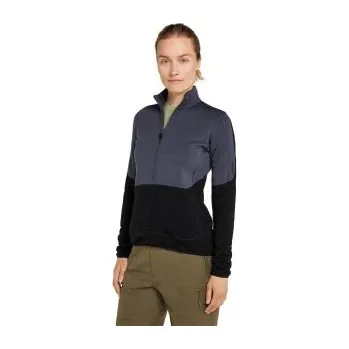 Icebreaker Wmns 400 RealFleece Descender LS Z, Graphite/Black