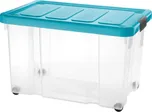 Tontarelli Úložný box s klipem a kolečky PUZZLE 60 l transp/modrá 8035640ACG 8035640ACG