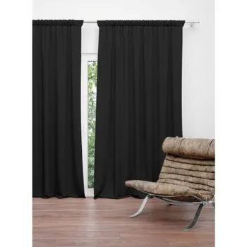 Sprchový závěs Závěs Panama 140/250 cm s gumkou - černá