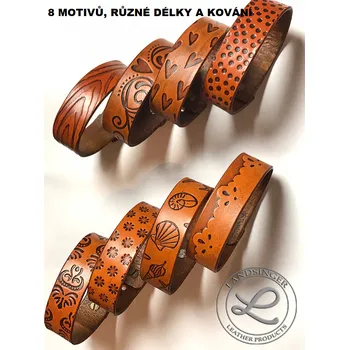 Náramek Kožený dámský náramek hnědý ANTIK - 8 motivů (Ladies’ leather brown bracelet ANTIQUE)