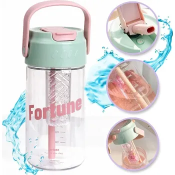 Láhev Flamenco Mystique Láhev na vodu s košíkem a brčkem 800 ML Fortune BD35