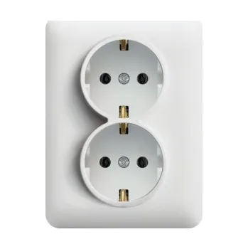 Elektrická zásuvka Hager WL1250 Schuko zásuvka 2-násobná- bílá, Lumina