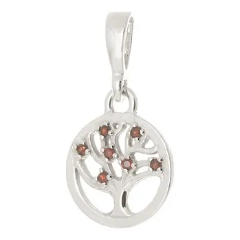 Přívěsek Stříbrný přívěšek strom života s českým granátem STRZ1163F