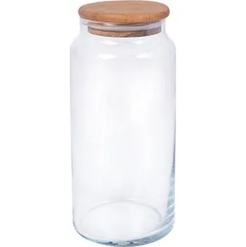 Dóza na potraviny Dóza 1,40l, d10x21,5cm, sklo/bambus víko