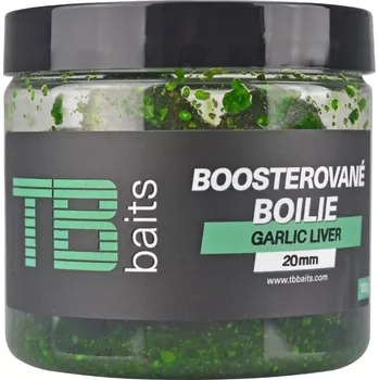 Nástraha TB Baits Garlic Liver – boosterované boilie 120 g, česnek + játrový extrakt, lososová a tuňáková moučka