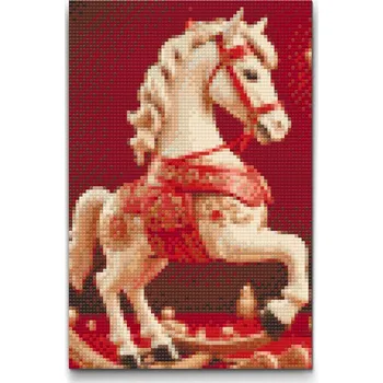 Diamantové malování Diamantové malování - Houpací kůň Velikost: 20x30cm, Rámování: Pouze srolované plátno, Diamanty: Kulaté