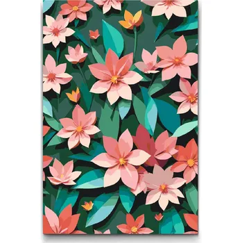 Malování podle čísel - Origami květy Velikost: 40x60cm, Rámování: Pouze srolované plátno