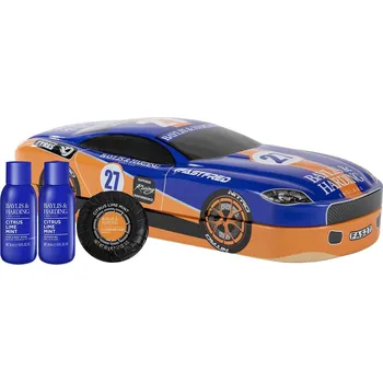 Kosmetická sada Baylis & Harding – Pánská dárková sada v plechovce ve tvaru auta Limetka a Máta, 3ks