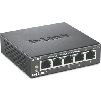Switch D-Link DES-105 kovový 5-port 10/100 Desktop Switch