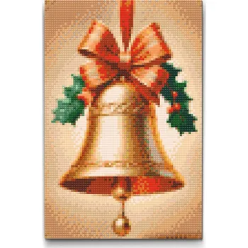 Diamantové malování Diamantové malování - Vánoční zvonek Velikost: 20x30cm, Rámování: Pouze srolované plátno, Diamanty: Kulaté