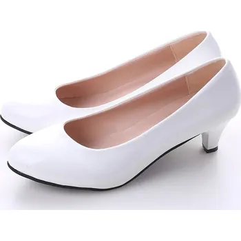 Dámské lodičky Elegantní dámské bílé lodičky na podpatku | dámské boty, sexy obuv - Bílý,37