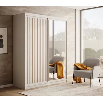 Šatní skříň ArtAdrk Šatní skříň DELIA | bílá/dub artisan 160 cm