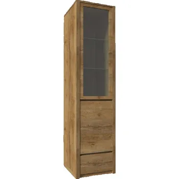 Obývací stěna Gala Vitrína Montana W1D Barevné provedení: korpus + přední část: dub Lefkas tmavý, LED osvětlení: bílé LED osvětlení