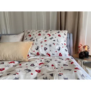 Povlečení Bavlněné povlečení VÁNOCE červený jelen - 140x220 + 50x70 cm