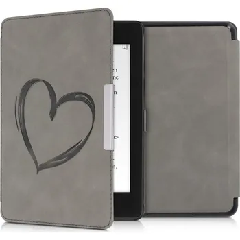 Pouzdro na čtečku elektronické knihy Pouzdro KW Mobile - Brushed Heart - KW4897505 - pro Amazon Kindle Paperwhite 4 (2018) - šedé + BONUSY