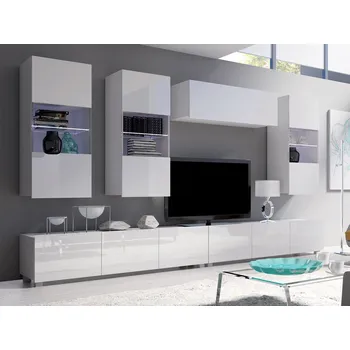 Obývací stěna GAB Obývací stěna LORONA 11, Bílá 300 cm