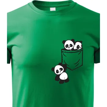 Chlapecké tričko Dětské tričko Pandy v kapse, Barva Zelená, Velikost 122 cm/6 roků, Canvas Dětské tričko Bezvatriko.cz 1