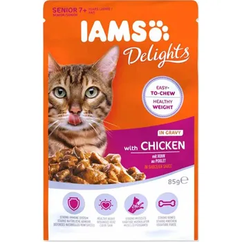 Krmivo pro kočku Iams Cat Senior Chicken kapsička 12x 85 g