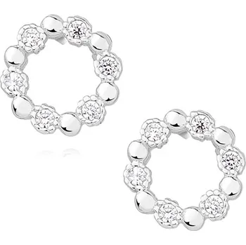 Náušnice Olivie Stříbrné náušnice KRUH se zirkony 2010 Ag 925; ≤1,3 g.