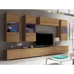 GAB Obývací stěna LORONA 11, Zlatý dub 300 cm