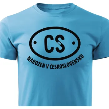 Pánské tričko Pánské tričko Narozen v Československu CS Barva: Tyrkysová, Velikost: XL