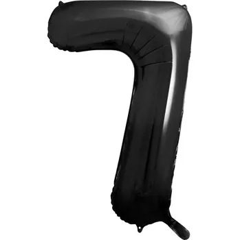 Balónek PARTYDECO Fóliové černé číslo 7, 86 cm Black