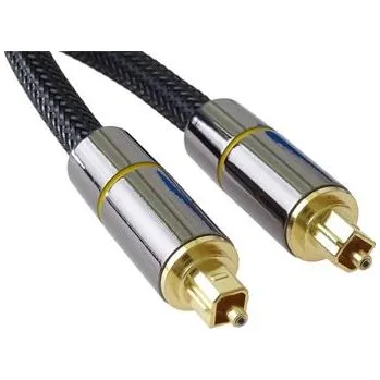 Audio kabel PremiumCord Optický audio kabel Toslink, OD:7mm, Gold-metal design + Nylon 2m