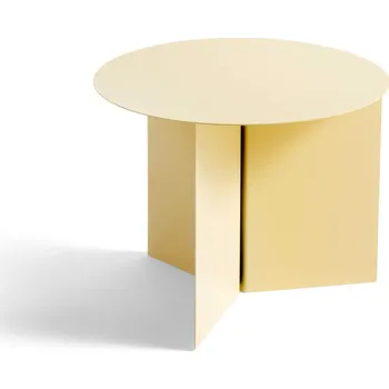 Konferenční stolek HAY Stolek Slit Round Side, light yellow