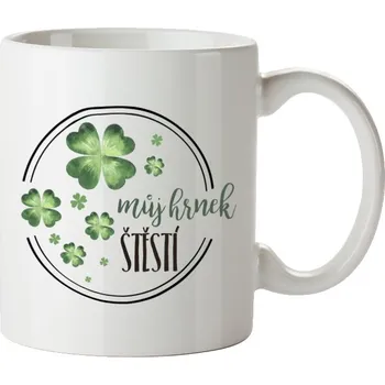 Dárkový hrnek Můj hrnek štěstí - čtyřlístky