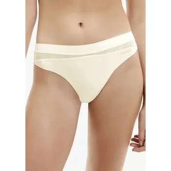 Kalhotky Dámská tanga Calvin Klein QF6047 L Smetanová
