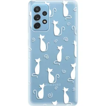 Pouzdro na mobilní telefon Odolné silikonové pouzdro iSaprio - Cat pattern 05 - white - Samsung Galaxy A72