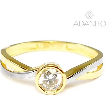 Prsten Zlatý prsten z kombinovaného zlata se zirkonem