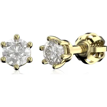 Náušnice Dětské náušnice ze žlutého zlata s čirým zirkonem 3 mm