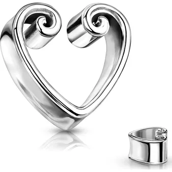 Šperk Šperky4U Oelový tunel do ucha srdce - TN01141-14