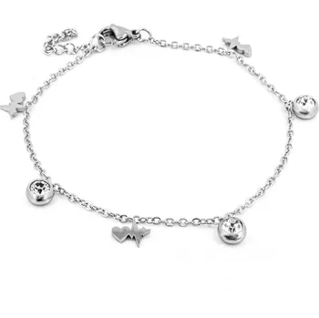 Náramek BRUNOshop.cz Náramek KŘIVKA EKG se SRDÍČKEM s kamínky