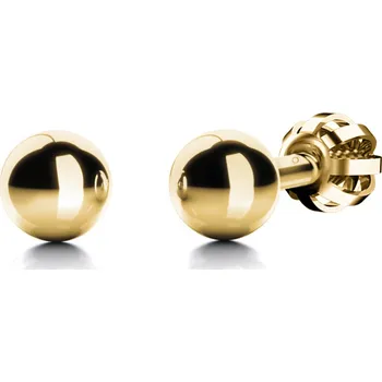 Náušnice Dětské náušnice ze žlutého zlata - kuličky 4,50 mm