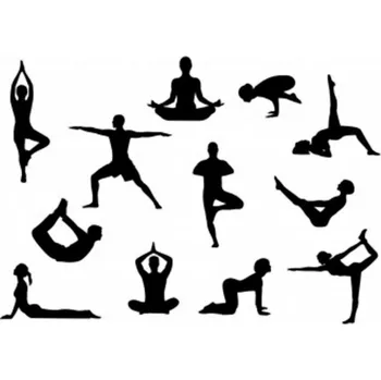 Jedlá dekorace na dort Caketools Vykrajovátka patchwork - yoga siluety - 12ks