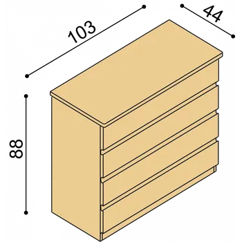 Komoda Komoda JELÍNEK DITA / DALILA CINK I2Z4 Buk, Černá