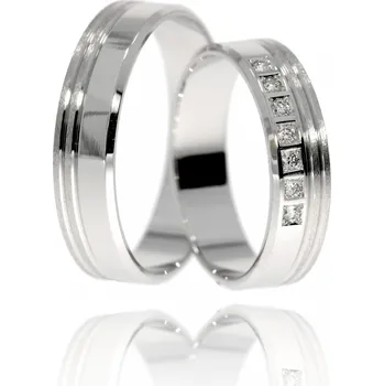 Prsten Zlatnictví Helios Zlaté snubní prsteny L-107 Kameny: S Diamanty