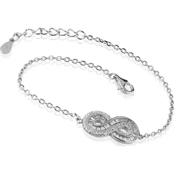 Náramek Stříbrný náramek NEKONEČNO se zirkony - Meucci SB44