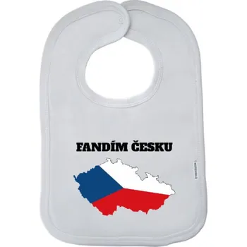 Bryndák Dětský bryndák New Baby Fandím Česku - vlajka ve tvaru ČR
