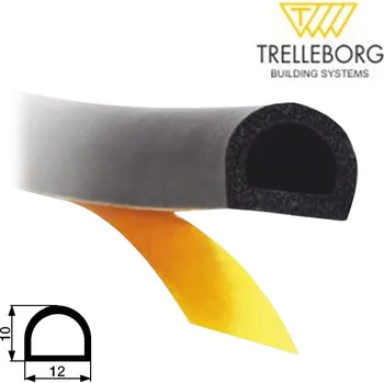 Těsnění D - samolepící 8x6 - černá (Těsnění do oken a dveřeí s profilem D - samolepící)