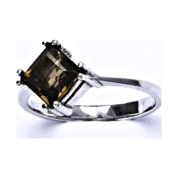 Prsten Stříbrný prsten, přírodní záhněda, prstýnek ze stříbra, T 1258