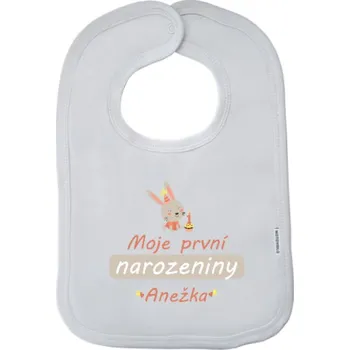 Bryndák Dětský bryndák New Baby První narozeniny - Zajíček, se jménem