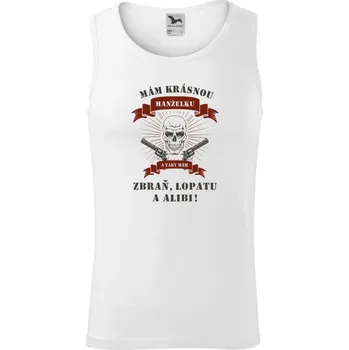Pánské tílko Pánské tílko Malfini Core Mám krásnou manželku, a taky zbraň, lopatu a alibi