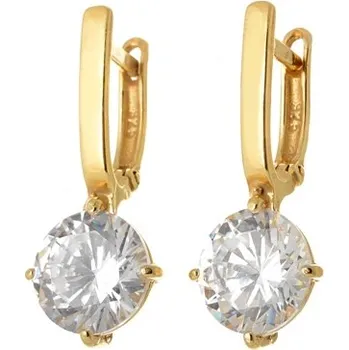 Náušnice Dámské stříbrné pozlacené naušnice se zirkony STNAU0911F