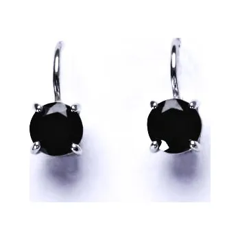 Náušnice Stříbrné náušnice,přírodní černý spinel (pleonast), náušnice ze stříbra, NK 1250