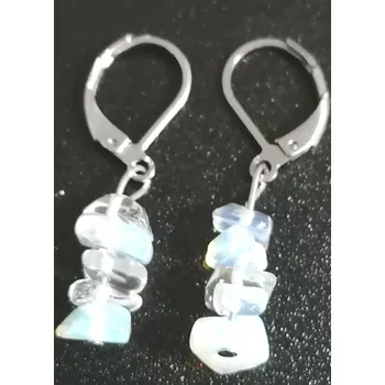 Náušnice Opalitové sekané naušnice s chir. ocelí